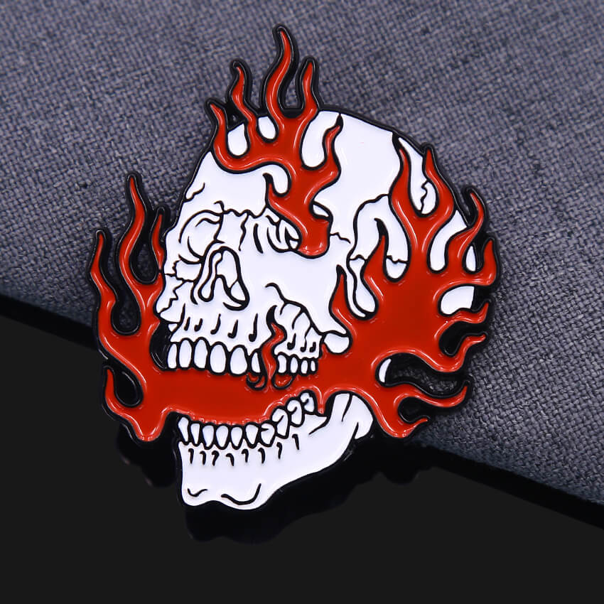 skull soft enamel pins