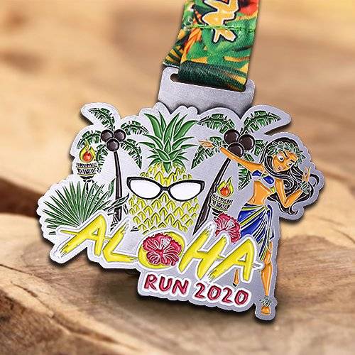 Custom Aloha Run 2020 Finisher Medals