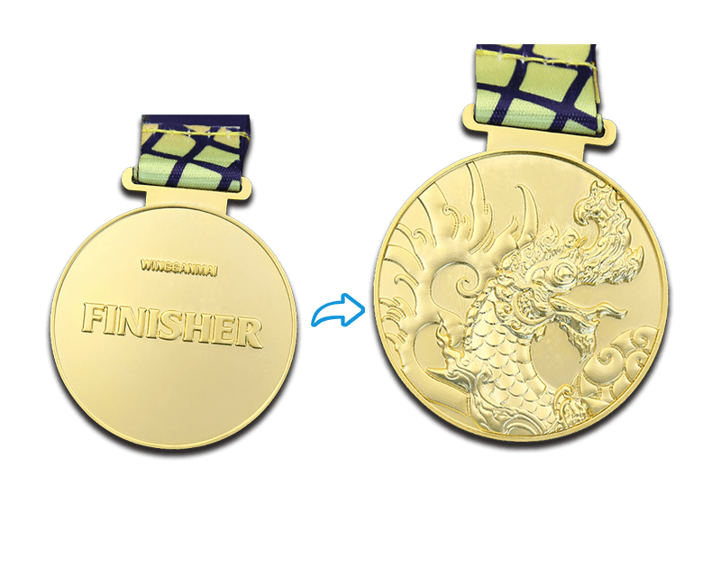 Custom Golden Dragon Medal