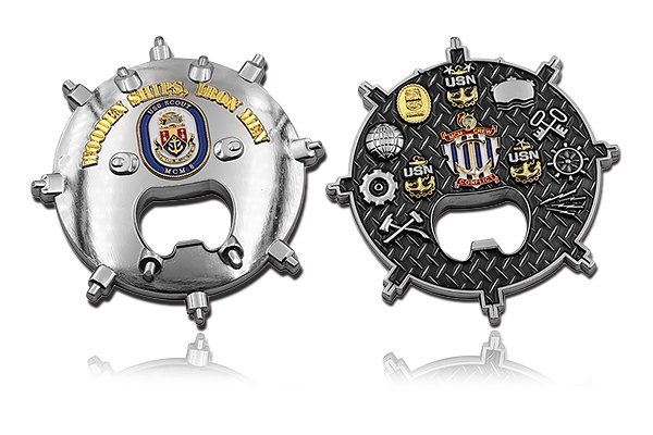 Personalized USN Bottle Opener Coins