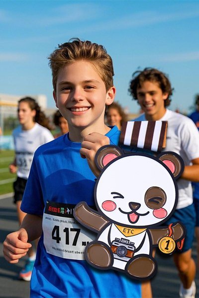 Cute Panda Running Medal