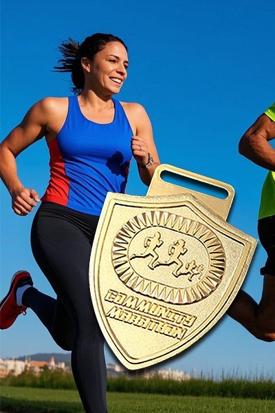 Gold Marathon Shield Medal