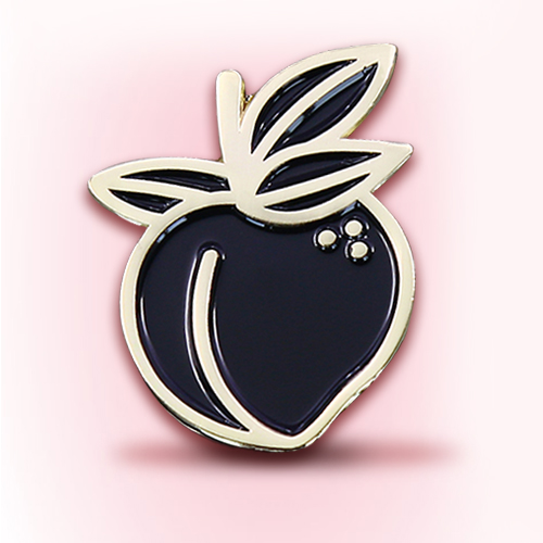Black Peach Enamel Food Pin