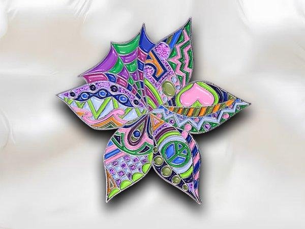 Custom Abstract Flower Pin