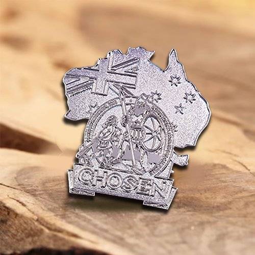 Chosen Australia Map Sandblast Pin