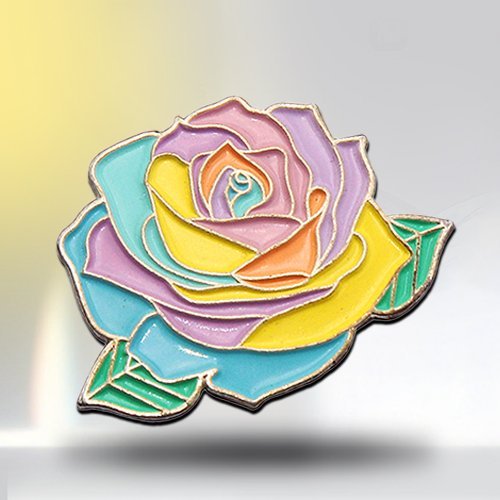 Custom Colored Rose Enamel Pin
