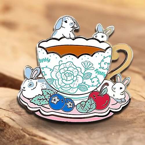 Custom Cute Red Teacup Pin