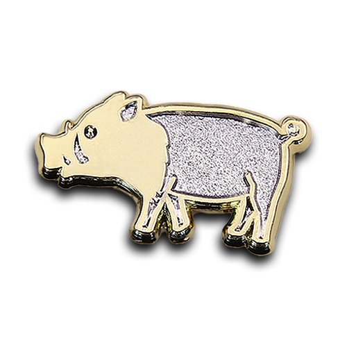 Custom Gold Pig Sandblast Pin