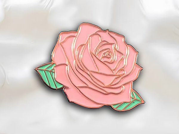 Custom Pearlescent Orange Rose Pin