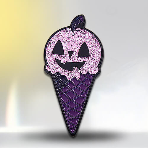 Custom Purple Glitter Food Pin