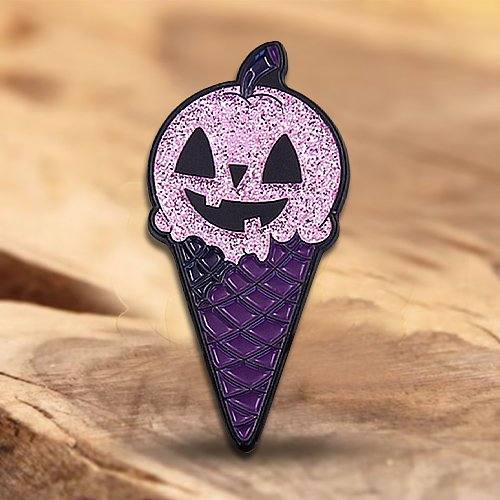 Custom Purple Glitter Ice Cream Pin