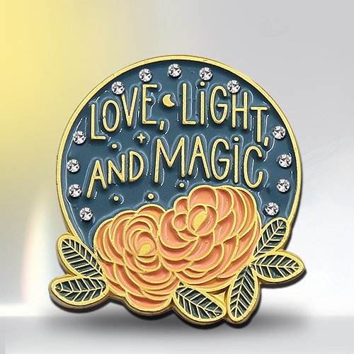 Custom Reinstone Flower Round Pin