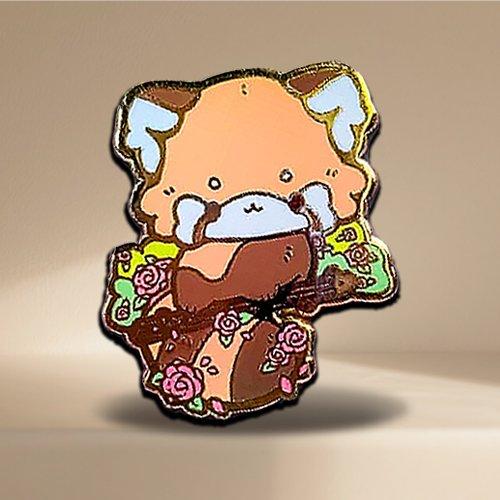 Custom Rose Red Panda Enamel Pins