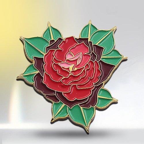 Custom Traditional Peony Pin