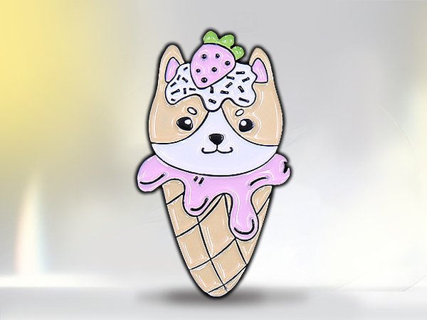 Cute Ice Cream Puppy Pin
