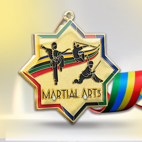 Gold Offset Printed Taekwondo Medals
