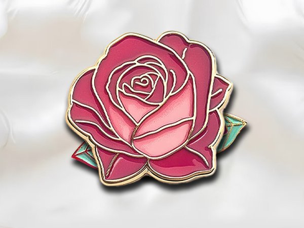 Gold-Trimmed Bicolor Rose Pin
