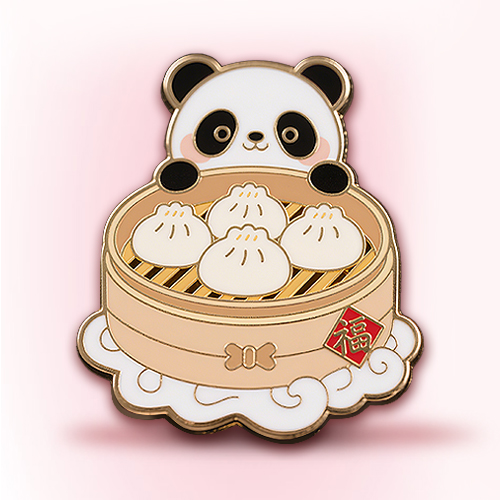 Lucky Panda & Dumpling Steamer Pin