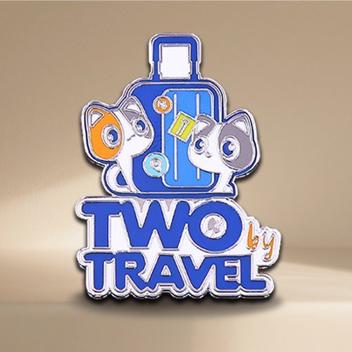 Two Travel Cats Pins