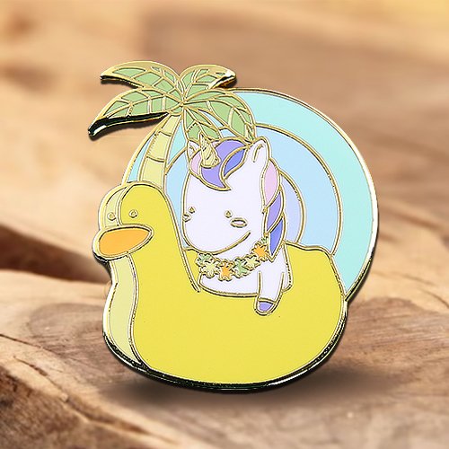 Unicorn With Rubber Ducky Floatie Pin