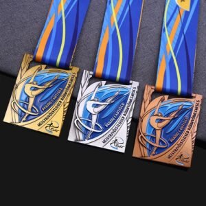 Custom Blue Rhythm Gymnast Medals