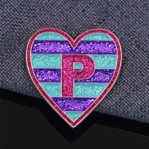Custom Heart Glitter Pin