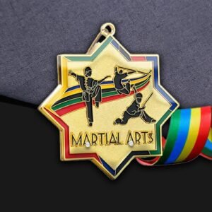 Gold Offset Printed Taekwondo Medals