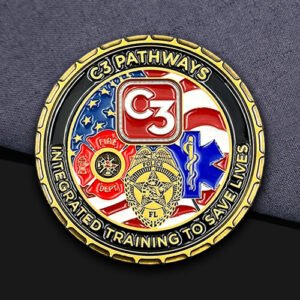 3D C3 Pathways Emergency Services Challenge Coin