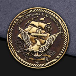 3D Eagle & Sailing Ship Challenge Coin