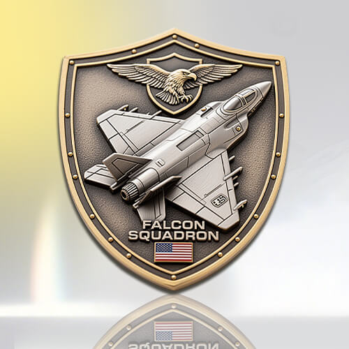 3D Falcon Squadron Challenge Coin