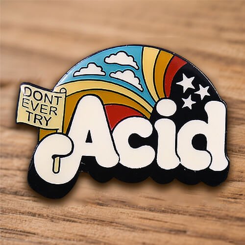 Anti - Acid Warning Printed Pin