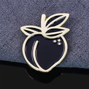 Black Peach Enamel Food Pin