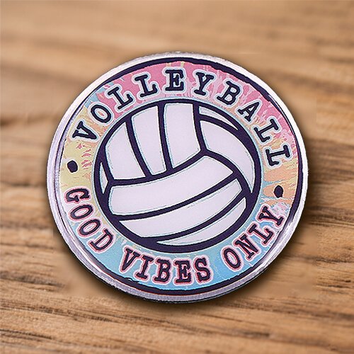 Colorful Volleyball Printed Pin