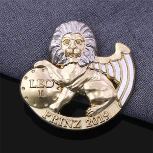 Custom 3D Gold Lion Lapel Pin