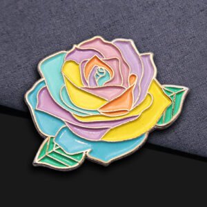 Custom Colored Rose Enamel Pin