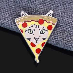 Custom Cute Cat Pizza Pin