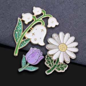 Custom Glitte Flower Pin
