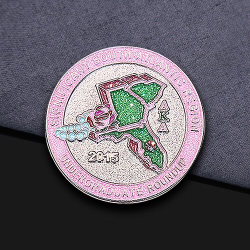Custom Glitter Sandblast Pin