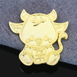 Custom Gold Cute Cow Pin