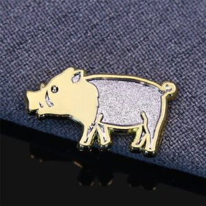 Custom Gold Pig Sandblast Pin