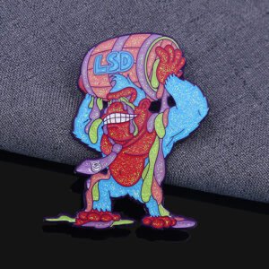 Custom Handsome Monkey Glitter Pin