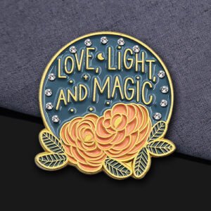 Custom Reinstone Flower Round Pin