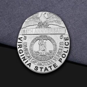 Custom Sliver Virginal State Police Pin