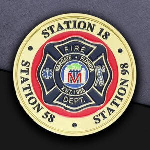 Fire Station 18-58-96 Margate Florida Challenge Coin