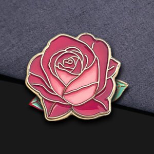 Gold-Trimmed Bicolor Rose Pin