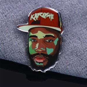 Hip - Hop Portrait Offset Printed Pin