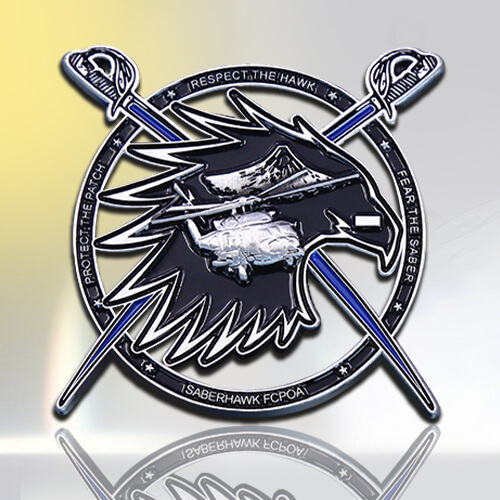 Hollow - out Saberhawk Challenge Coin