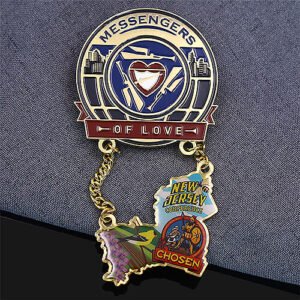 Messengers of Love New Jersey Offset Printed Pin