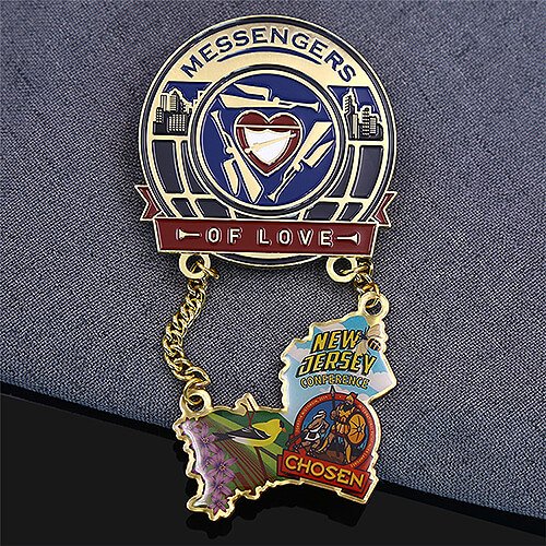 Messengers of Love New Jersey Offset Printed Pin