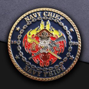 Navy Chief Pride Flame - Skull Challenge Coin